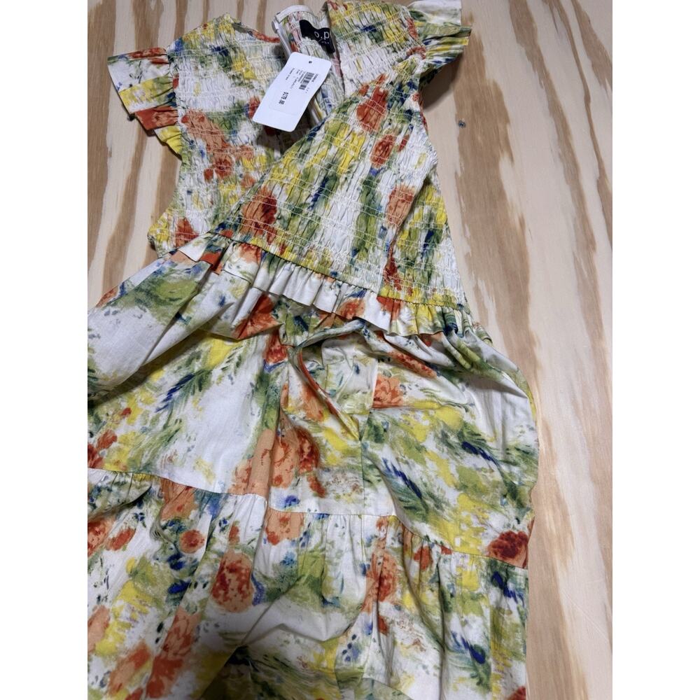 Yellow Floral Maxi Dress with Smocked Waist - Picture 7 of 10